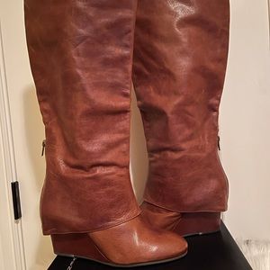 Wide calf tall boots. Steven by Steve Madden. Slip on. Genuine leather. Size 11.
